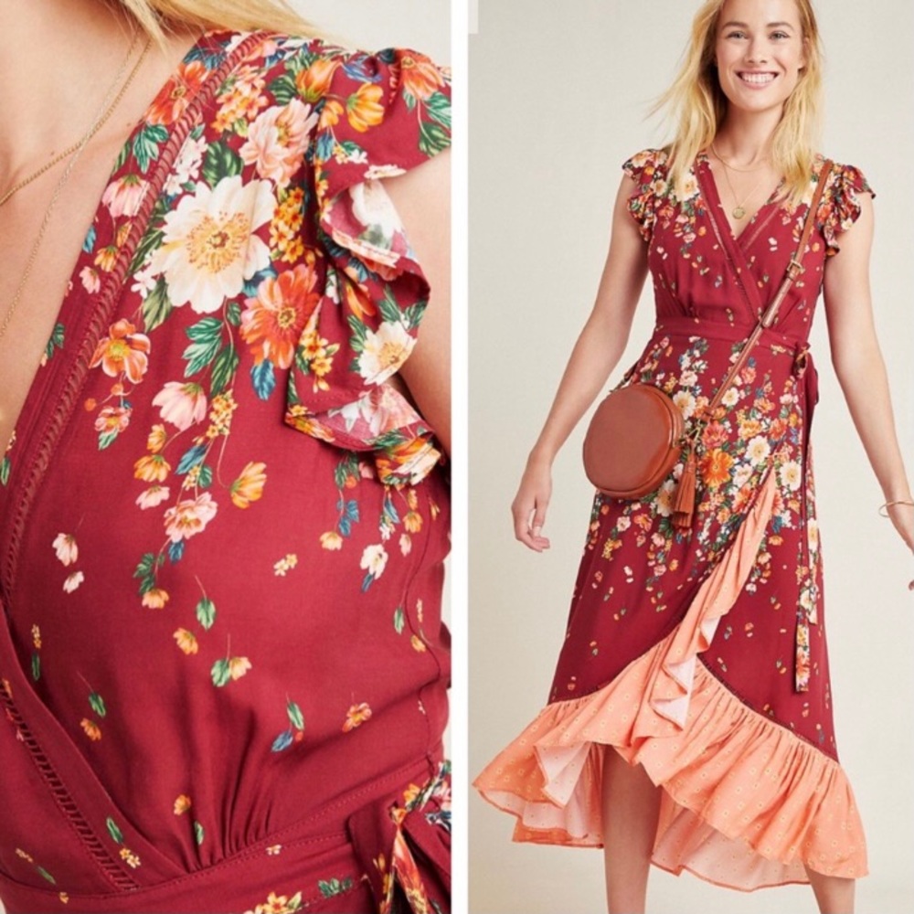 Farm Rio Tesorina floral maxi wrap dress